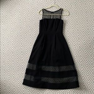 Aqua black formal midi dress